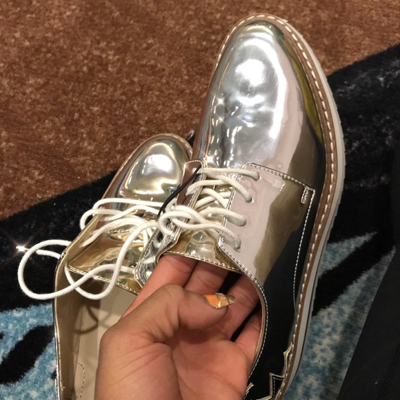 ZARA gold/silver platform shoes - Picture 2 of 5